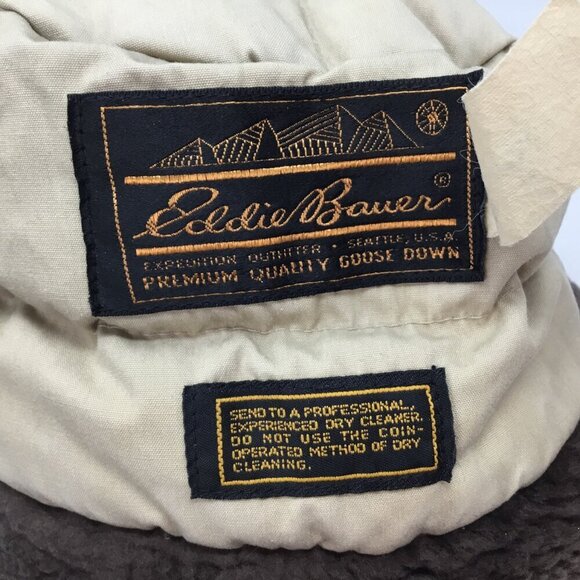Vintage Eddie Bauer Goose Down Trapper Hat Ear Flaps Hunting Insulated Size M? - Picture 8 of 10